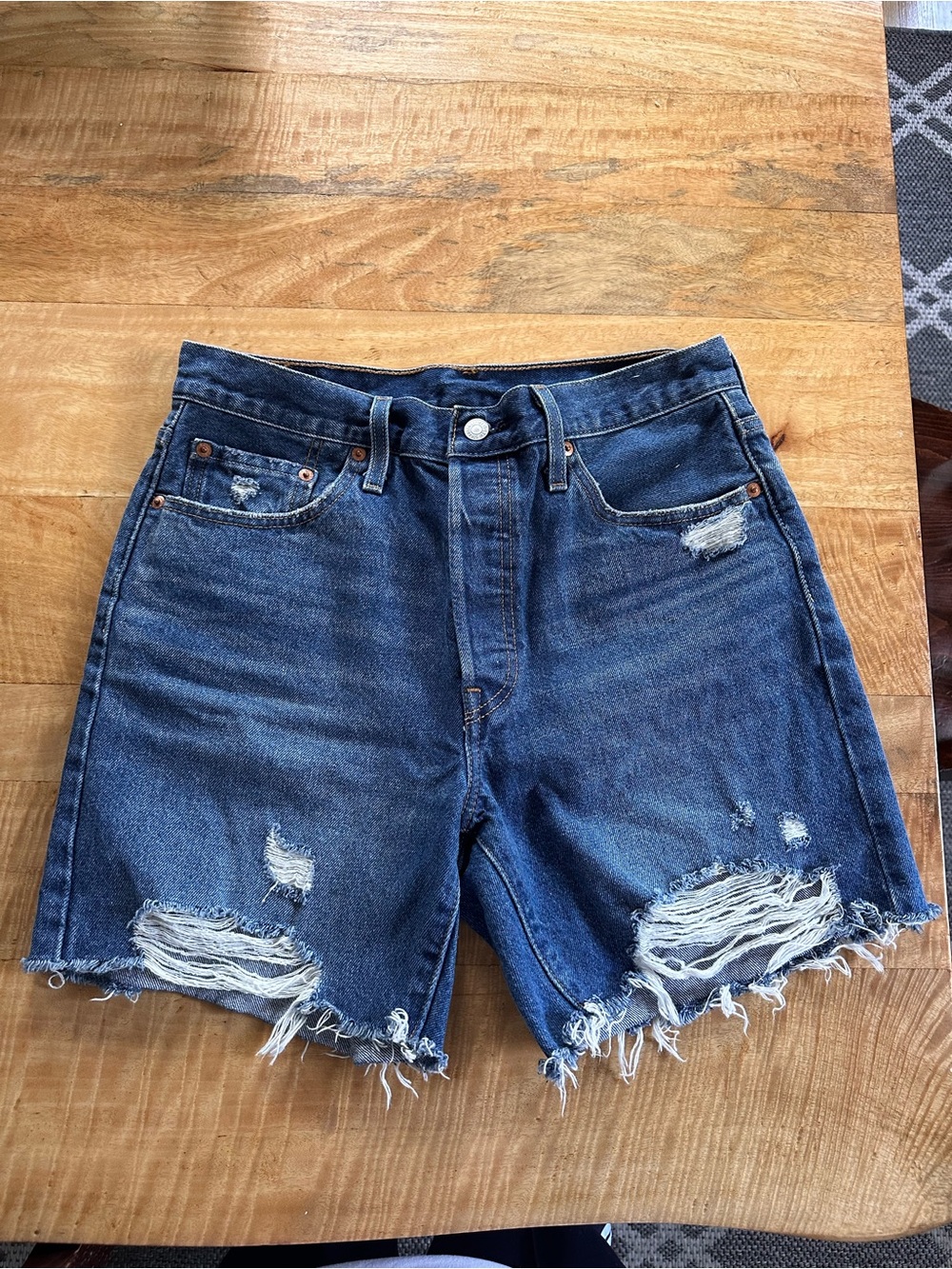 Levi’s distressed shorts